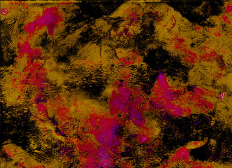 Abstract Autumn Mustard Yellow Brown Pink Painted Background