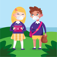 Back to the school illustration