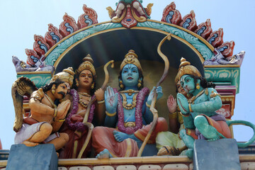 Obraz premium Hindu Temple Hanuman Mandir. Rishikesh, India 