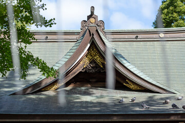 roof of shinto inari shrine 