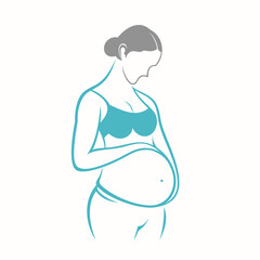 pregnant woman logo vector template abstract