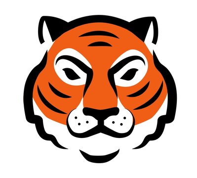 tiger abstract logo icon. Lines, design elements, background decoration