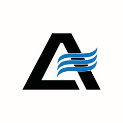 INITIALS A WATER LOGO VECTOR TEMPLATE