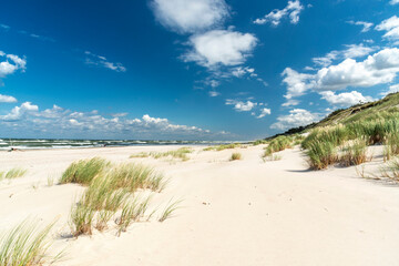 Beautiful see landscape with clouds, panorama