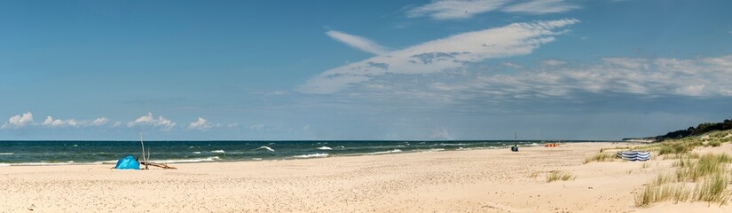Beautiful see landscape with clouds, panorama