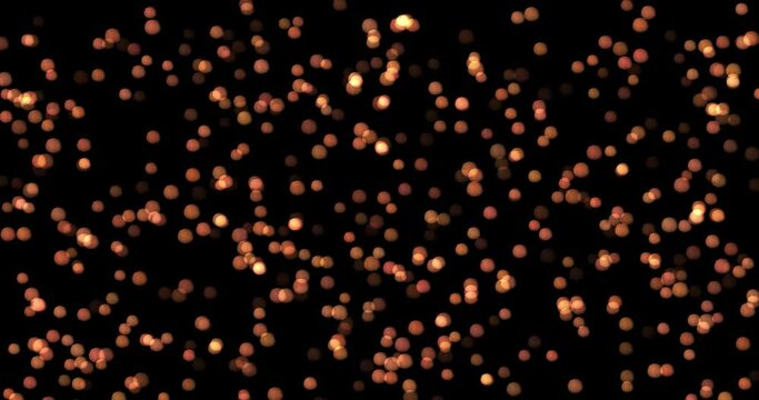 Abstract background of glowing shiny moving blurry bokeh particles, sparkles on black background. Blurred defocused Christmas pattern with sparkles. blend mode