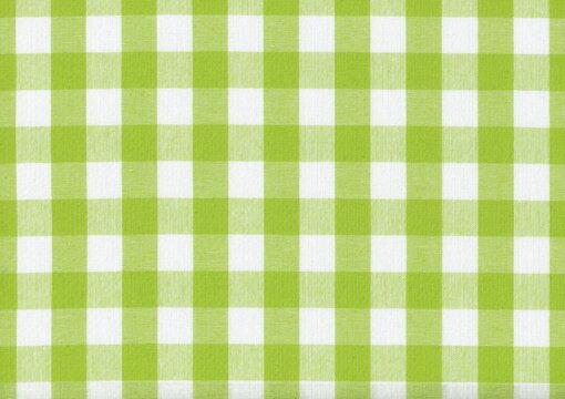 Chequered Green Cotton Fabric Texture