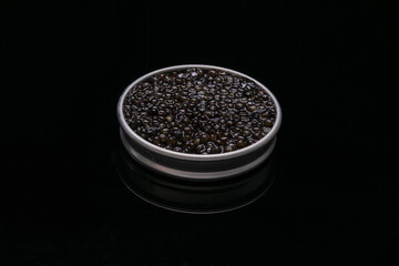 Caviar in a metal box