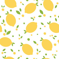 Lemon seamless pattern. Vector illustration. It can be used for wallpapers, wrapping, cards, patterns for clothes and other.