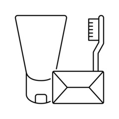Natural brush and toothpaste icon