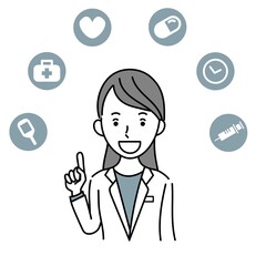 説明する女性医師