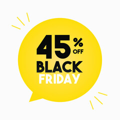 off sale black friday yellow balloon in a white background