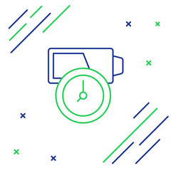 Line Battery charge level indicator icon isolated on white background. Colorful outline concept. Vector