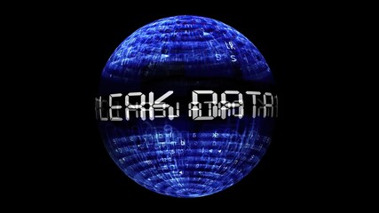 Data leak concept on rotating sphere