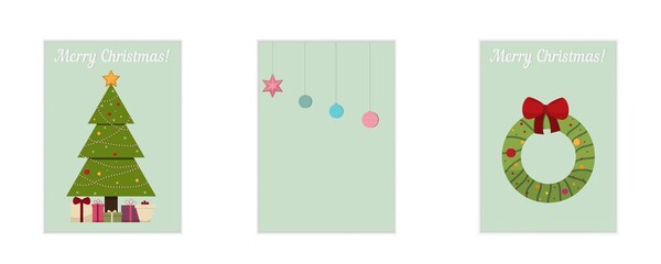 Set of vector Christmas cards.