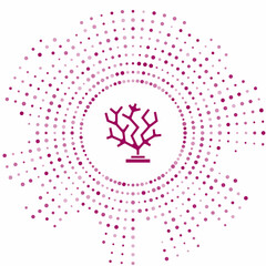 Purple Coral icon isolated on white background. Abstract circle random dots. Vector