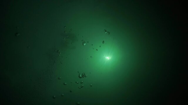 Cave diving underwater in clean and clear underground water of Yucatan Mexico cenotes.