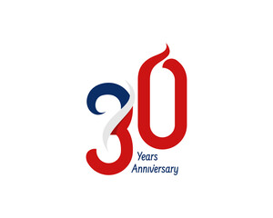 Fototapeta premium 30 years anniversary logo with ribbon for celebration