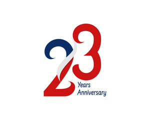Fototapeta premium 23 years anniversary logo with ribbon for celebration