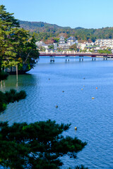 Fototapeta na wymiar 福浦島の天神埼からの福浦橋