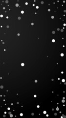 White dots Christmas background. Subtle flying sno