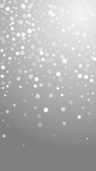 White dots Christmas background. Subtle flying sno