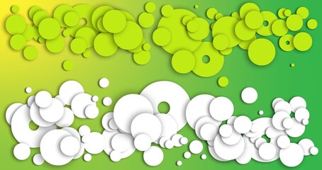 abstract white and green dots circle for yellow green gradient background