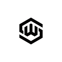 Fototapeta s w sw ws initial logo design vector template obraz