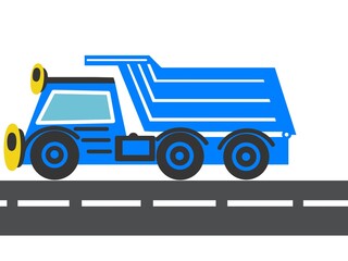 Large construction equipment. Commercial vehicles for construction work. Excavator, tractor, bulldozer, asphalt paver, concrete mixer, loader, telehandler. Digital illustration