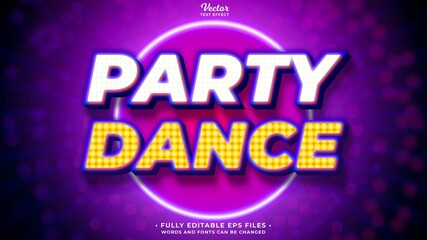 party text effect editable eps cc. words and fonts can be changed