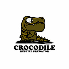 crocodile animal cartoon character illustration design vector