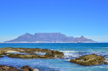 Table mountain beach , view from Blouberg cape town