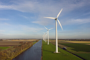 Green energy from windmills in the Netherlands.