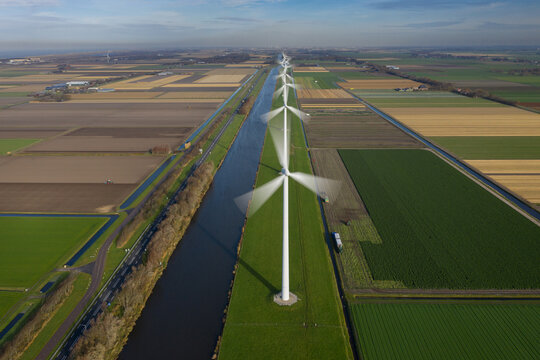 Green energy from windmills in the Netherlands.
