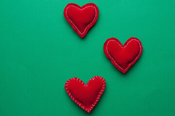 gift Valentine's day decoration Green background holiday