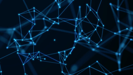 Abstract technology background from lines and dots. Plexus space geometrical backdrop