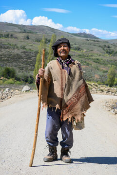 Shepherd of sheep in Neuquen, Argentina.