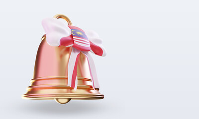 3d christmas bell Malaysia flag rendering left view