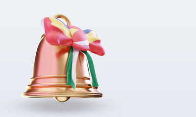 3d christmas bell Seychelles flag rendering left view
