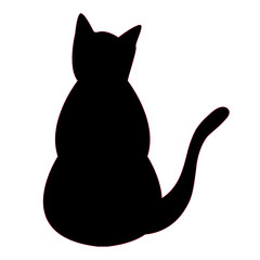 cat icon on white background. wildlife silhouette sign. black cat symbol. flat style.