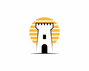 Fortress with sunset behind