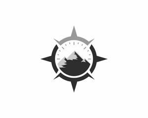 Mountain inside the compass logo