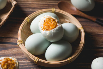 salted egg with egg yolk,traditional preserved food.