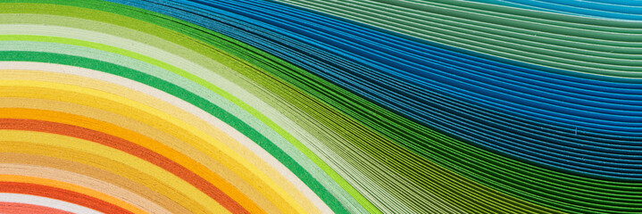 Rainbow color strip wave paper. Abstract texture colorful background.