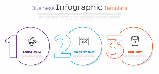 Set line Oil for hair care treatment, Barbershop building and Electric razor blade. Business infographic template. Vector