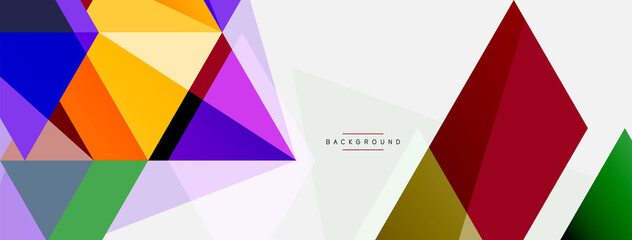 Fototapeta premium Color triangles composition, geometric abstract background. Techno or business concept, pattern for wallpaper, banner, background, landing page