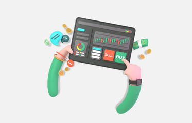 3d rendering of business cryptocurrency. trading illustration