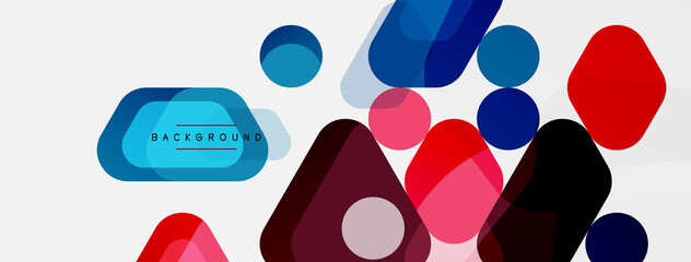 Abstract round geometric shapes and circles background. Trendy techno business template for wallpaper, banner, background or landing