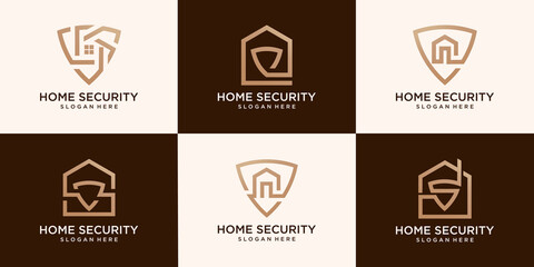 set of Home Secure Logo Vector and Home Security