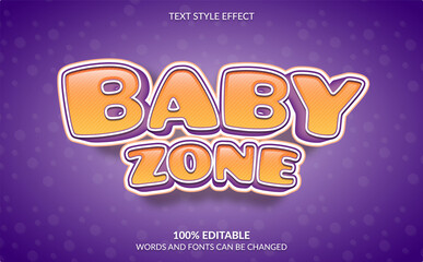 Editable text effect, Baby zone text style